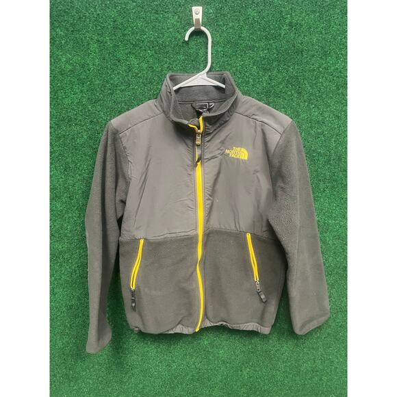 Youth The North Face Full Zip Gray & Yellow Large Jacket Unisex
